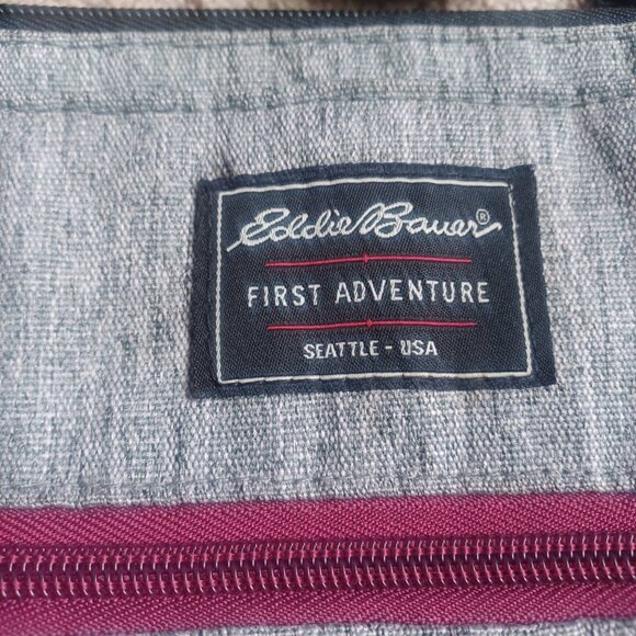 Eddie Bauer First Adventure Diaper Shoulder Bag Heather Grey Black‎ Accents - Picture 4 of 14